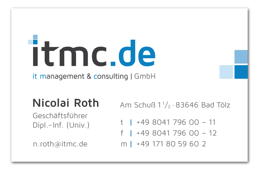 Visitenkarte Nicolai Roth - itmc GmbH